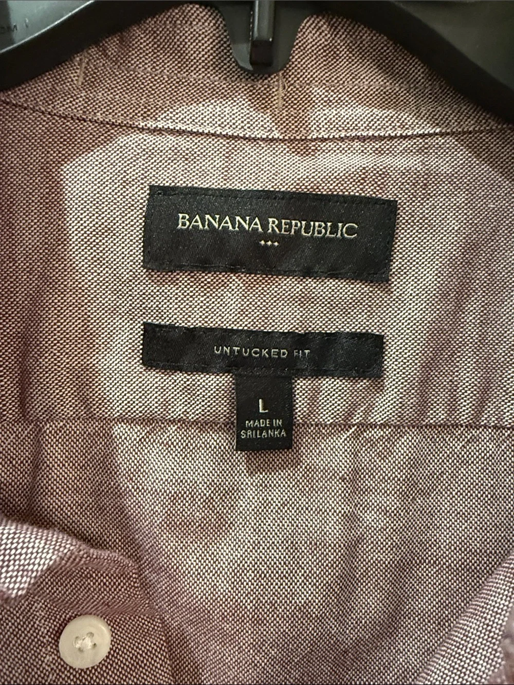 Banana Republic Men's Long-Sleeve Button-Down Shirt in Heathered Mauve